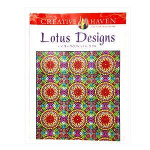 Lotus Designs Coloring Book by Creative Haven Alberta Hutchinson NEW